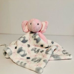 Blankets & Beyond Elephant Lovey Security Blanket Pink Baby Girl Soft Cuddle Toy